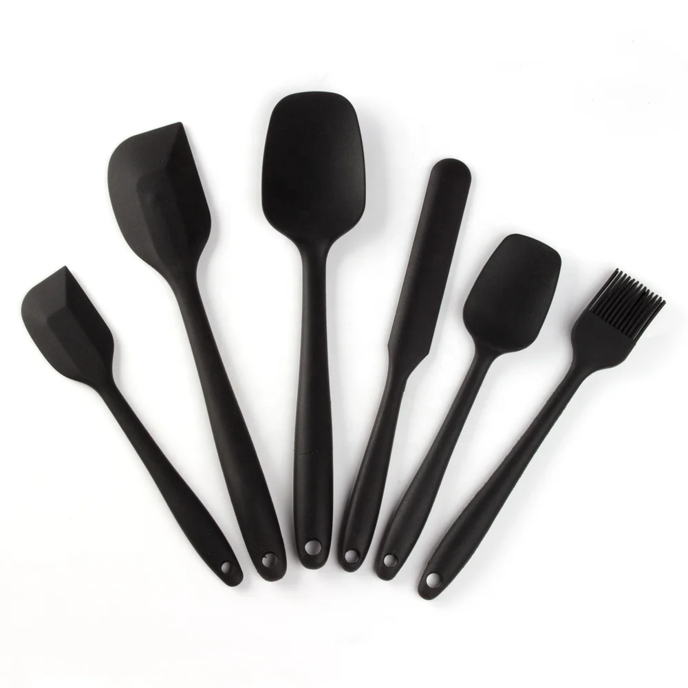 

Amazon 6pcs Non-Stick Best Silicone Kitchen Baking Spatula Set, Black & red