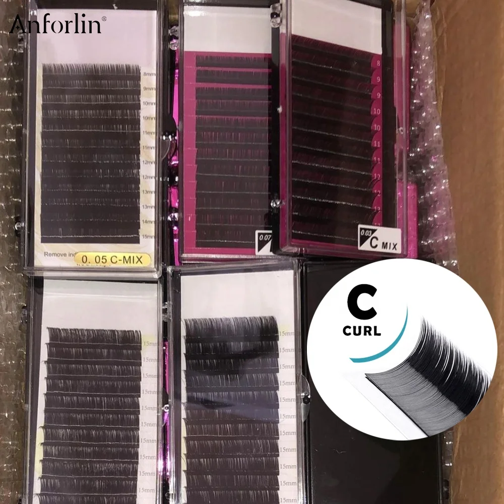 

16mm 18mm 3d c curl lash extension wholesale custom korean soft silk individual eyelash extension trays supplies, Matte black,glossy black,natural black,colord
