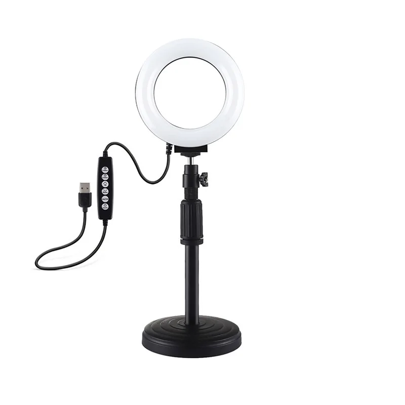 

Hot Selling Light-adjustable Design LED Ring Lamp With A Lamp Stick Suitable For Video Shooting And Broadcasting