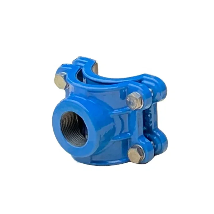 ISO2531, EN545, EN598 OEM Ductile Iron Threaded Pipeline Saddle Clamp Pipe Coupling for Pipe