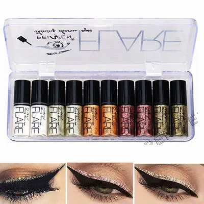 

10 packs of liquid eyeliner diamond shimmering pearlescent liquid eye shadow silkworm stage makeup liquid eyeliner