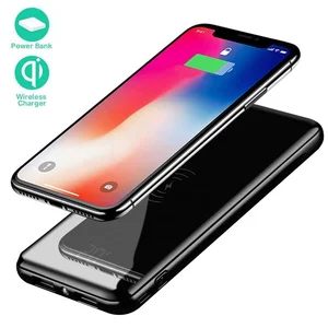 Ultra Thin 10000mAh Wireless Power Bank Dual USB Charging