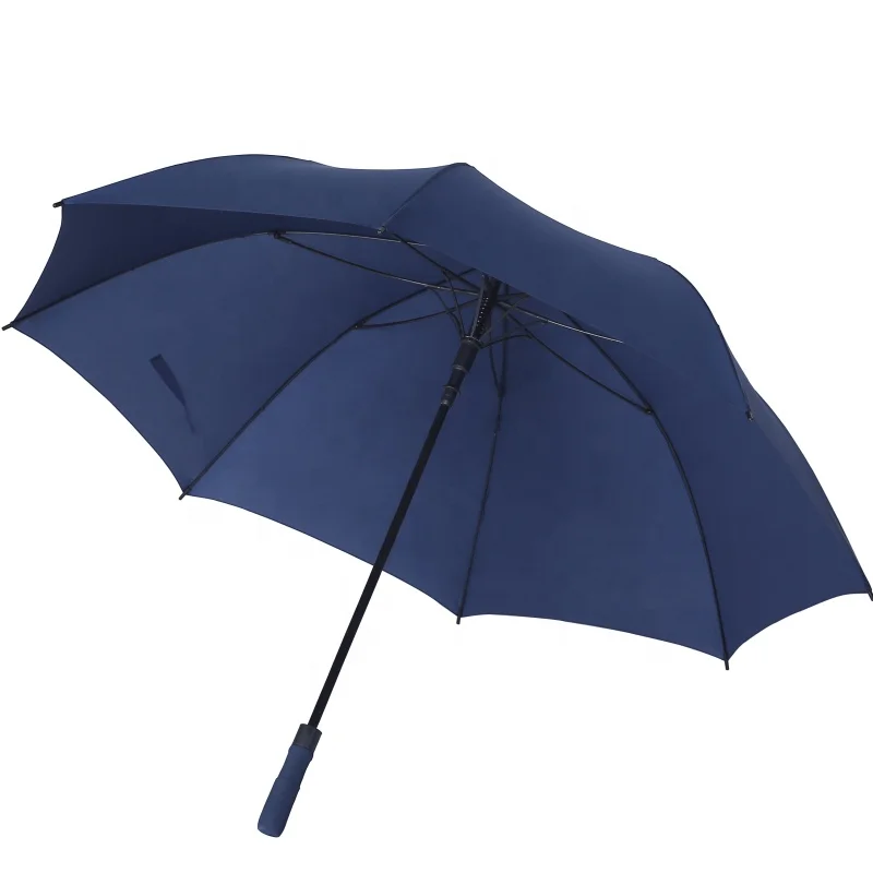 

Hot sale Korean umbrella large golf club customized straight umbrella promotion cheap, Blue auto open fiberglass golf umbrella