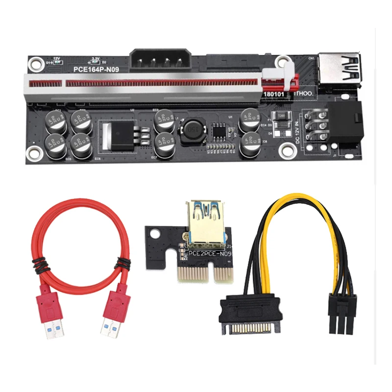 

2021 VER009S Plus PCIe PCI-e Riser Card Ver 009s 1X to 16X Extender Adapter USB3.0