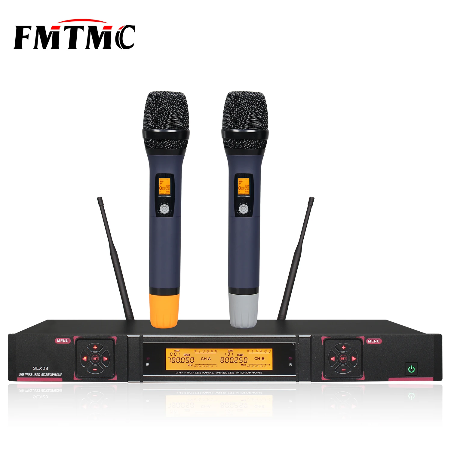 

Hot Sell KTV-M8 Wireless Karaoke Microphone Two Channels Handheld Good Sounds UHF Professional Microphone