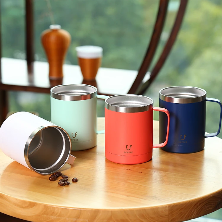 

2021 Top Seller Stainless Steel Travel Vacuum Insulated 12oz 14oz Coffee Mug with Handle, Customized color