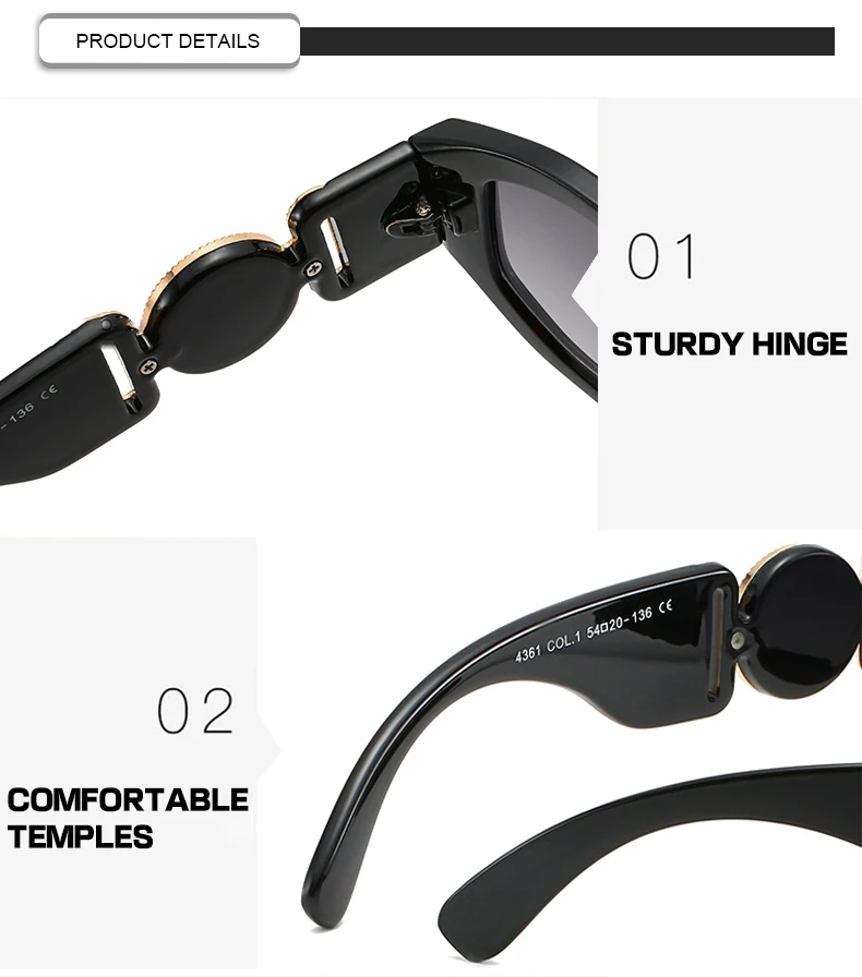 Luxury Hollow Out Gold Head Frame Women Eyewear Men Shades Sunglasses