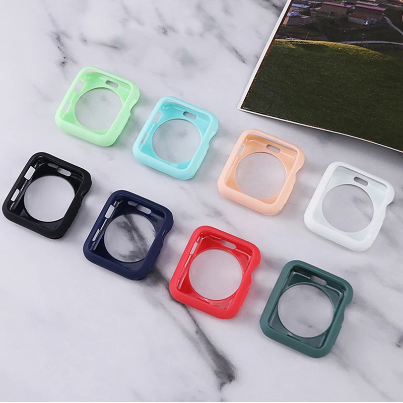 

TPU soft 44mm case for apple watch protector rubber watch case for apple watch series 6 case, White, green, pink, purple, royalblue, yellow, black, light blue, red