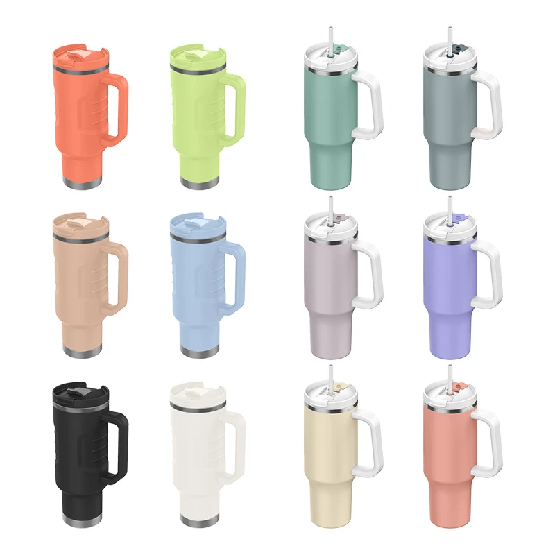 

Car Holder Cup Straw Leak-proof Lid Double Wall 304 Stainless Steel Vacuum Wholesale 40OZ Insulated Beer Tumbler with Handle