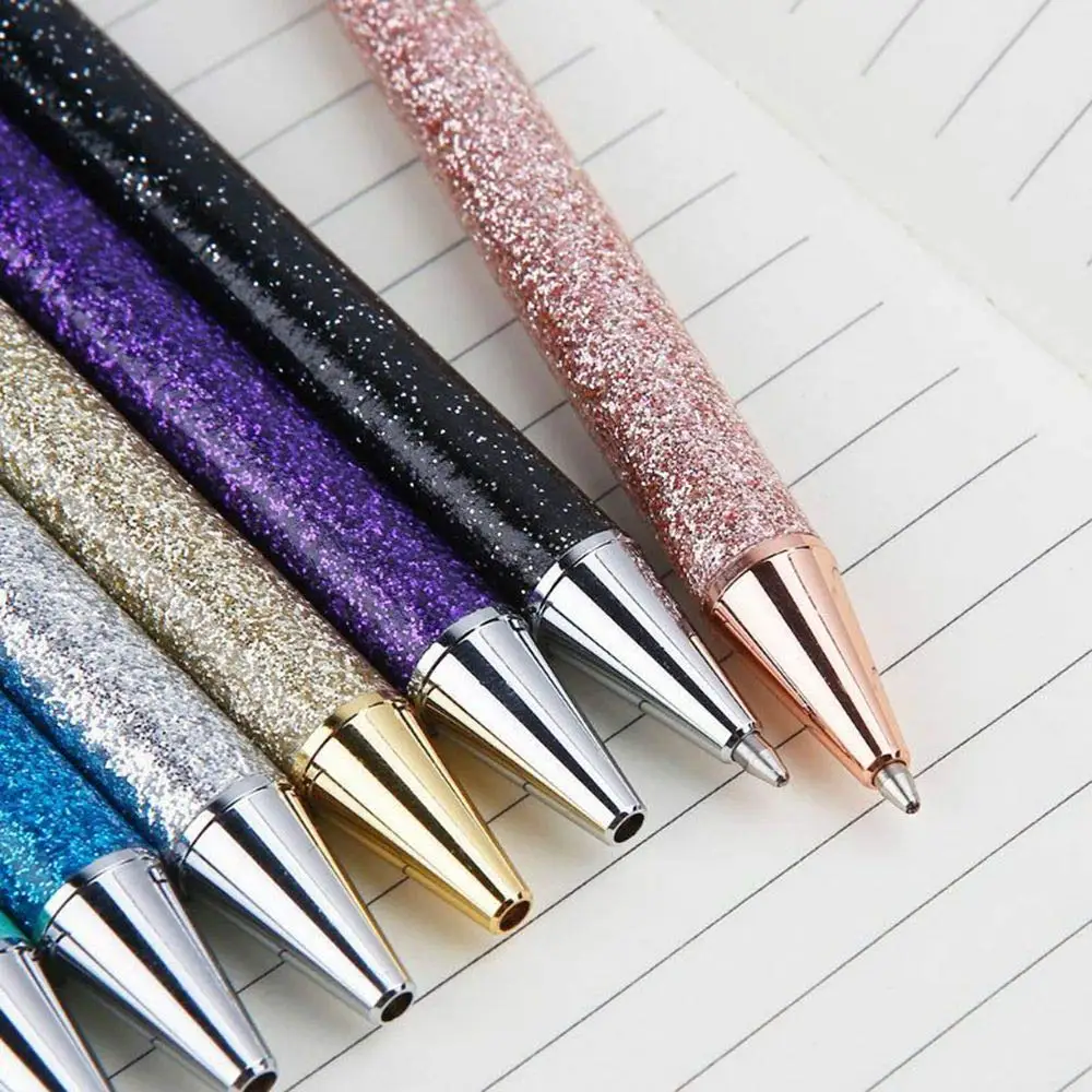 Glitter Ballpoint Pens Retractable Black Ink Pens Metal Medium Point Ballpoint Pen Buy Glitter