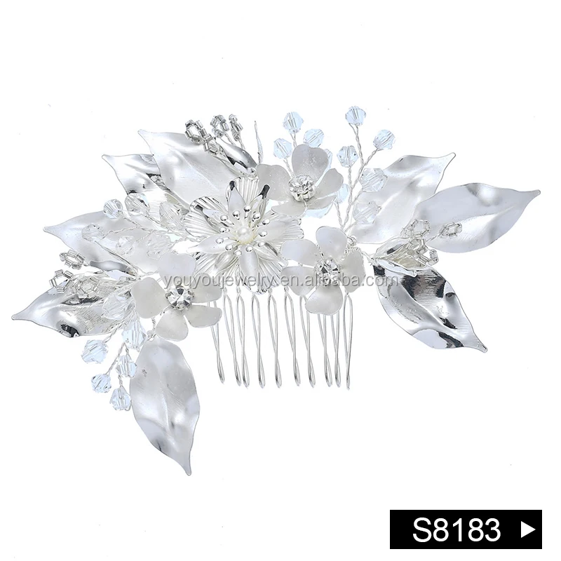 Large Crystal Wedding Jeweled Hair Clips Fancy Decorative Bridal Hair