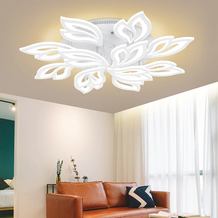 

Elegant Design Modern LED Ceiling Light Dimmable Color Temperature Home Lamps With Remote Control