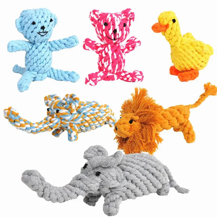 

Cute Animal Models Bear Cotton Dog Rope Toy for Pet, As pictures