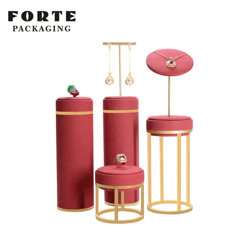 

Amazon hot sale discount FORTE high quality metal earring holder display ring set necklace display jewelry stand