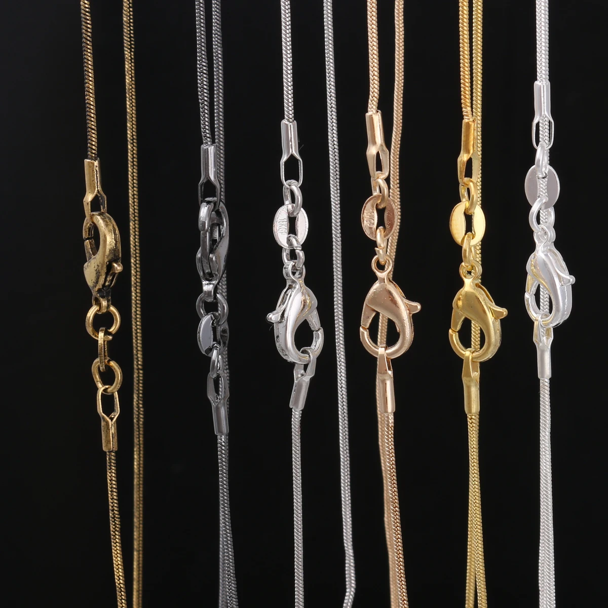 

Wholesale fashion jewelry making brass snake necklace chain gold plated chains