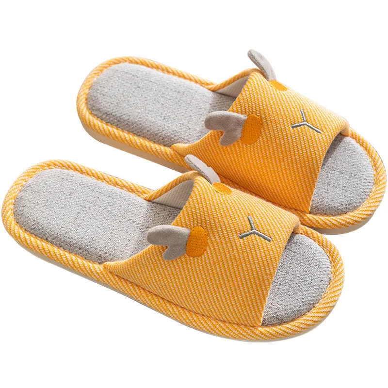 

Linen slippers women indoor lovers home lovely non slip cotton hemp slippers
