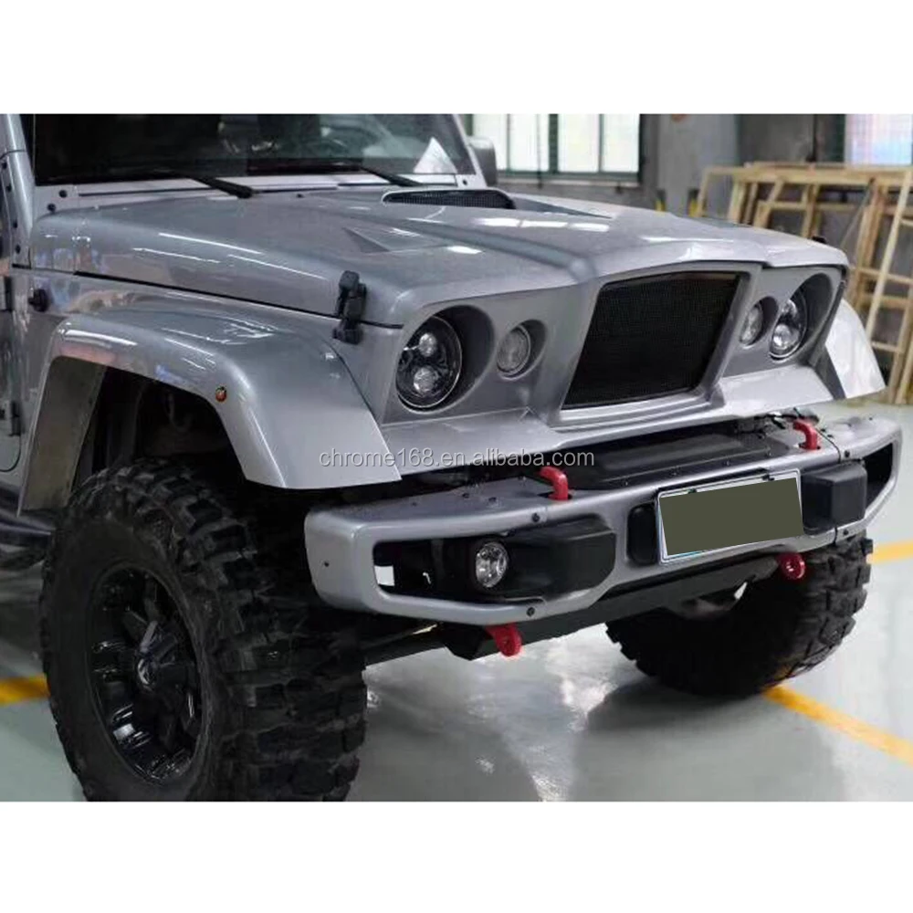 Fiberglass Body Kits For Jeep Wrangler Jk Auto Parts Retro Hood Grille