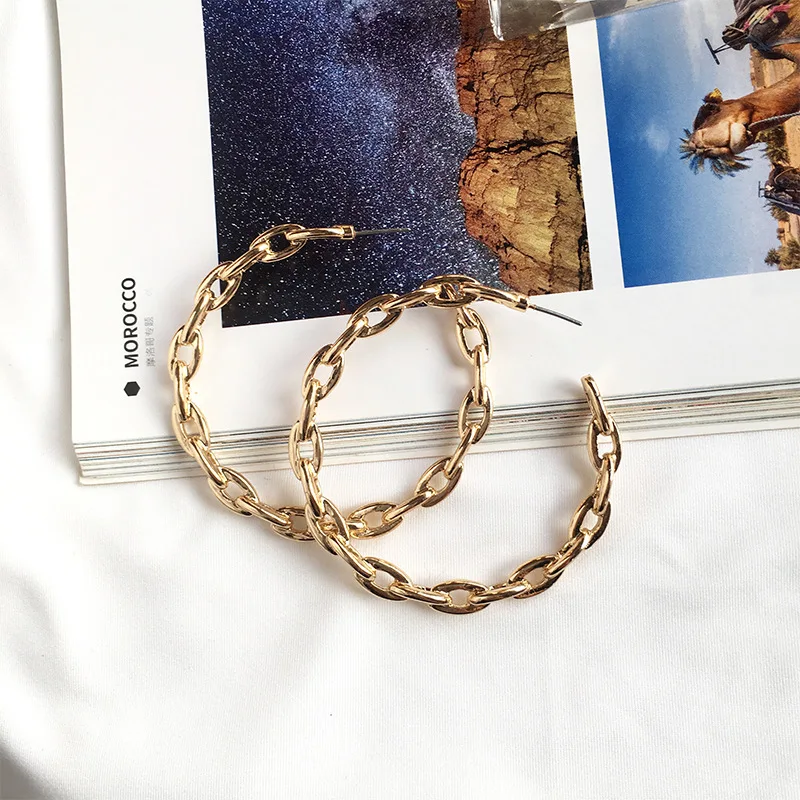 

Braided Punk Exaggerated C-shaped Semicircular Earrings C-shaped Hoop Earrings