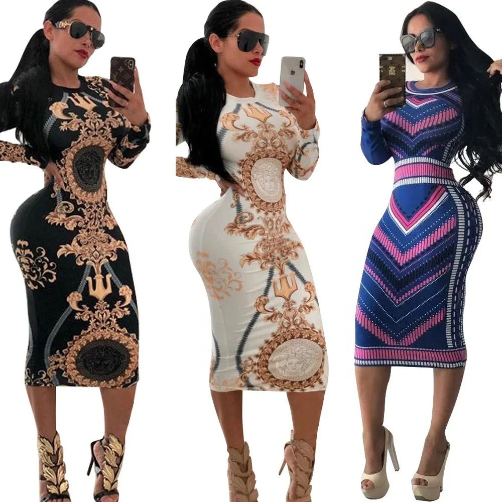 

Latest design in stock fashion clothing 2020 elegant autumn women dresses