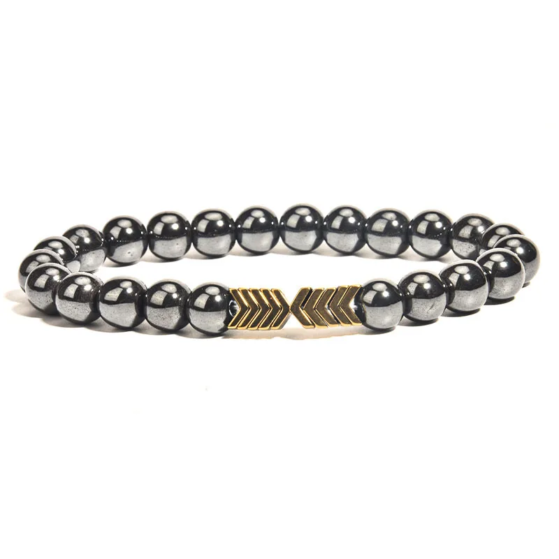 

Hot Design Magnetic Stone Beads Bracelet Colorful V Arrow Beads Hematite Beads Bracelet Jewelry for Men