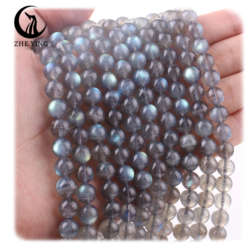 

Zhe Ying Wholesale labradorite beads 6mm 8mm 10mm gemstone Diy sunstone beads Necklace Natural Stone Beads For Jewelry Making