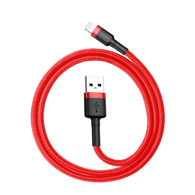 

USB 2.4A 0.5M 1M 2M 3M Fast Charge Cable Data Sync Phone Charger Cable For Baseus, Red