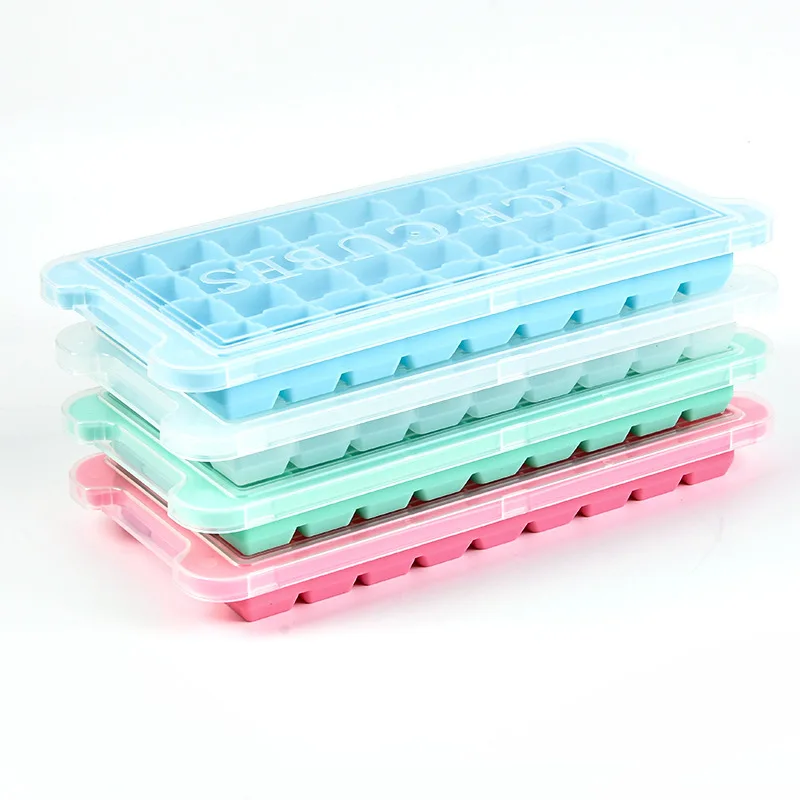 

36 cavity Ice cream mold Silicone Ice Cube Trays with Spill Resistant cover Removable Lid