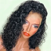 

Tophelle Short BOB Curly Lace Front Wigs for Black Women Virgin Cuticle Aligned Brazilian Remy Hair Middle Part Human Hair Wigs
