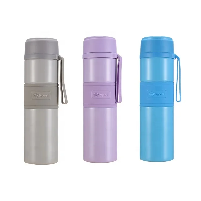 

wholesale stainless steel thermos vacuum flasks non-slip custom color double wall tea infuser water bottle with silicone sleeve, Bright orange/rose red/ lemon yellow/ grey/purple/sky blue