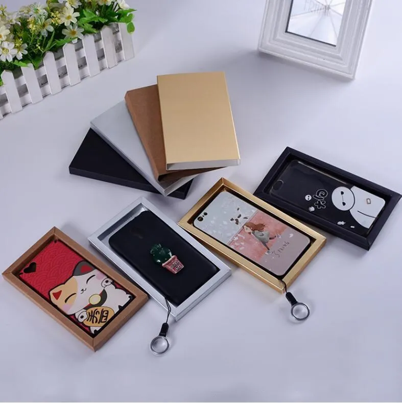 

ODM/OEM Customized Mobile Phone Case Packaging Box Kraft Paper Box Pull Open Transparent Window Folding Box, Pure color
