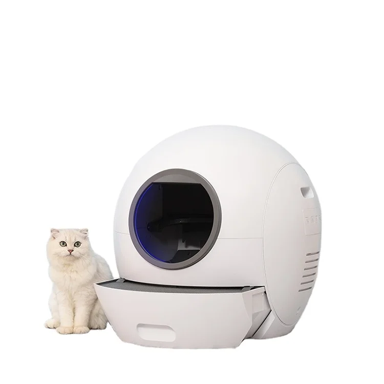 

Wholesale intelligent automatic cat litter box self-cleaning smart toilet cat litter tray cat litter boxes, White