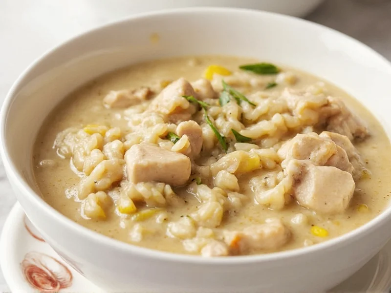 Creamy Mushroom Soup with Chicken and Rice Recipe