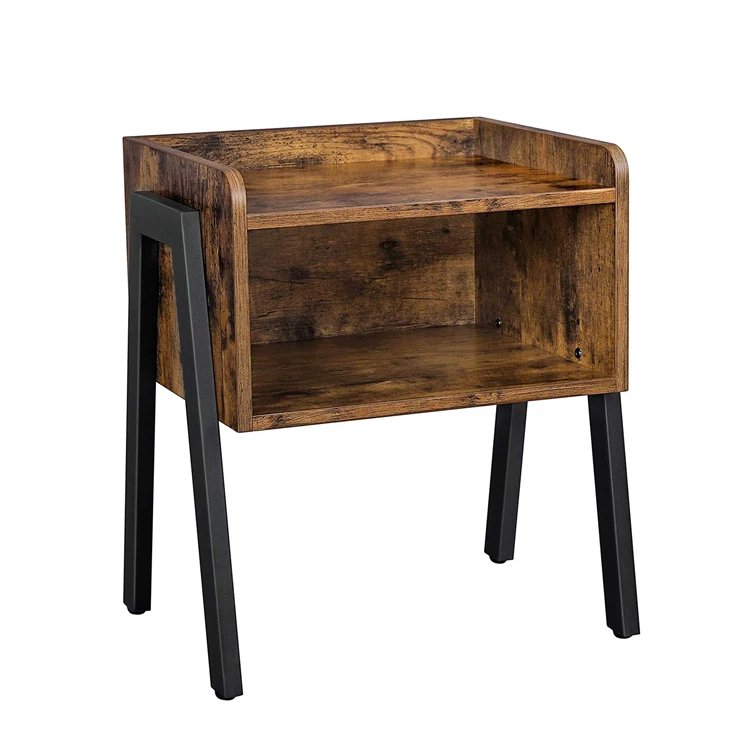 New Design Rustic Brown Stackable End Table Cabinet for Storage