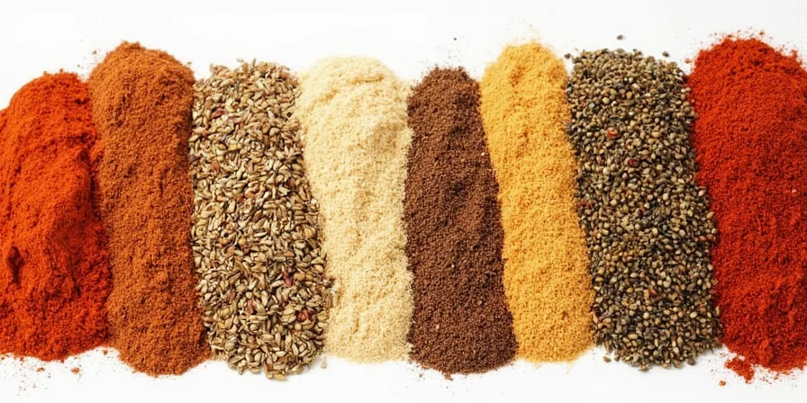 Smiling cook holding a variety of spices