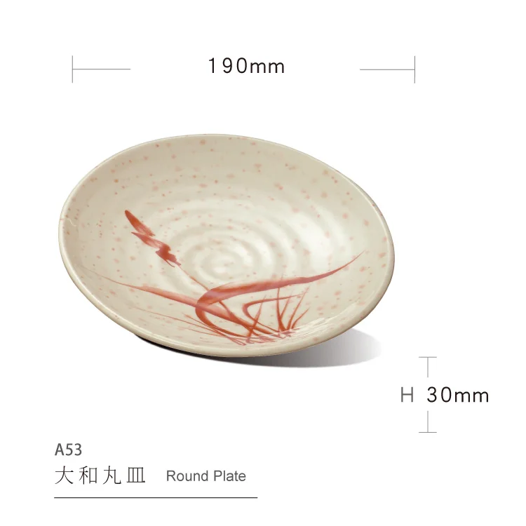 

Hot selling 7 inch round plastic melamine dinner plate, Multicolor