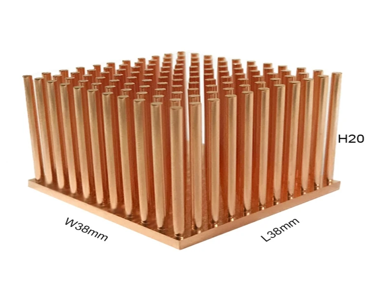 Pin Fin Copper Heat Sink Photo,Custom Copper Pin Fin Heatsink Copper