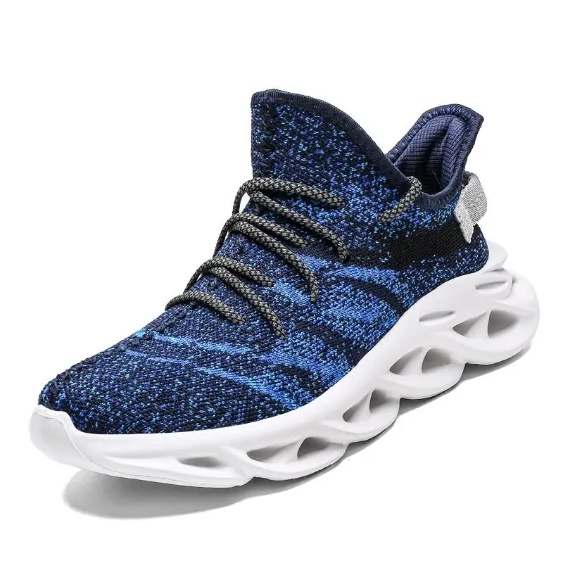 

Hot sale Sports running high top sneakers for men, Blue black beown pink