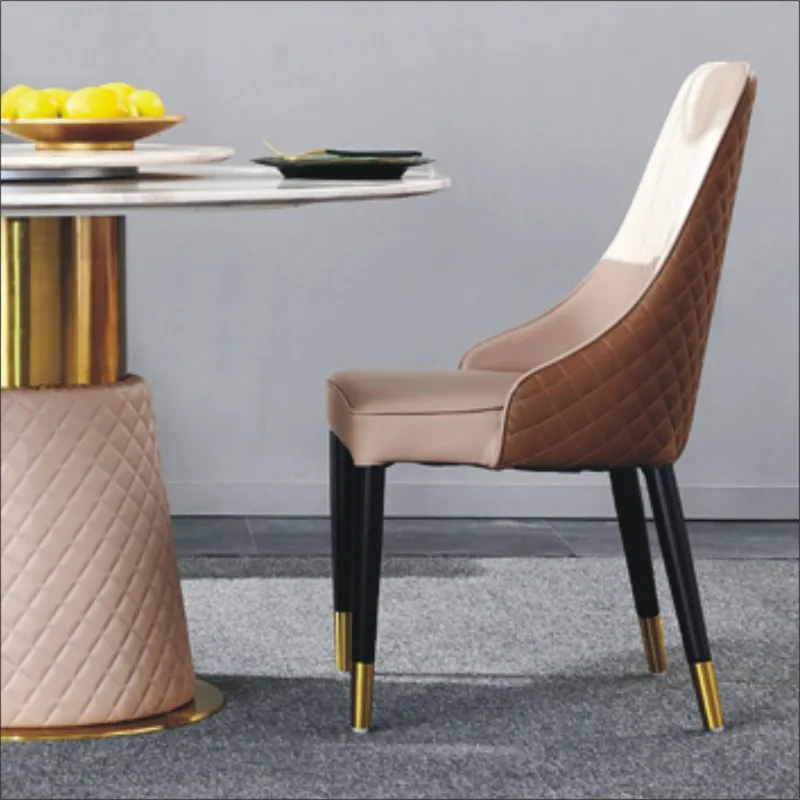 Iron Gold Plated Nordic Dining Chair Simple Modern Designer Casual Soft Bag Creative Cafe Home