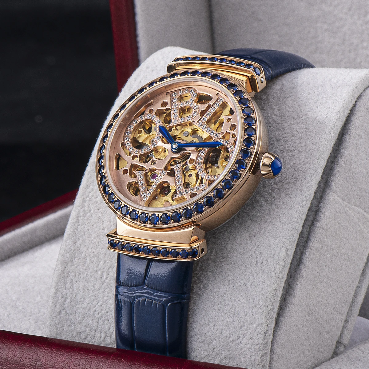 

OBLVLO New Design Women Automatic Watches Skeleton Top Brand Luxury Female Wrist Watch Clock Leather Relogio Feminino