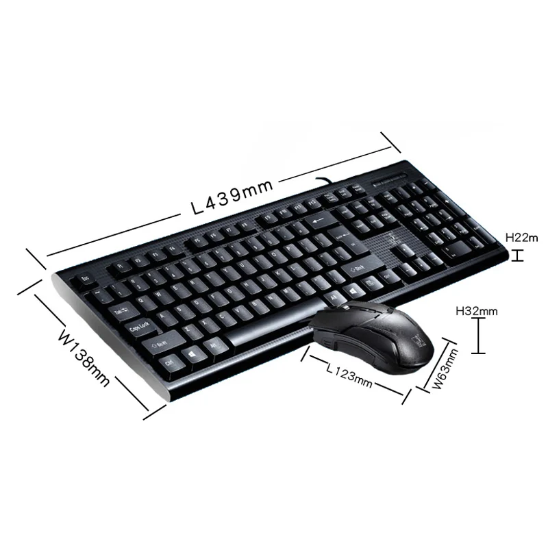 

AIWO Custom High Quality Wholesale Keyboard And Mouse Combo Cheap Gaming Typing Keyboard For Office Crowed, Black