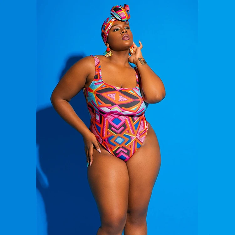 

2020 New Ladies Plus Size Fat Print Swimsuit Bikini One Piece Womans One Piece Bathing Suit