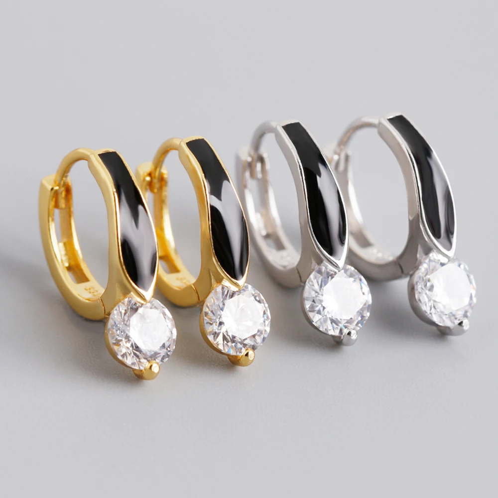 

fashion jewelry 925 silver earrings jewelry 18K gold plated sterling silver hoop earrings for women