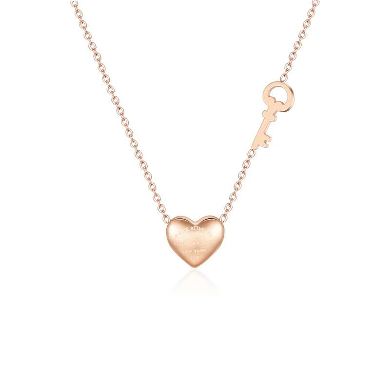 

Necklace Golden Stainless Steel for Sale 2020 New Gold Plated Pendant Necklaces Heart Wedding WOMEN'S Gift Trendy Party