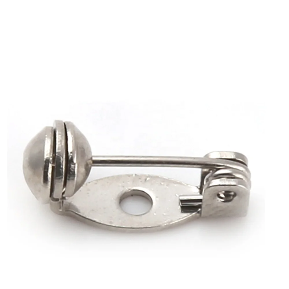 

DIY metal crafts nickle plating 15mm short brass safety bar pin locking brooch pin back for badge