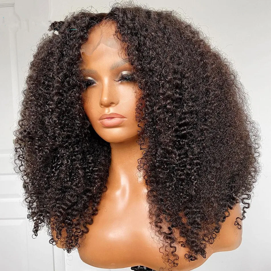 

virgin Remy human hair u part wig kinky curly lace front u part wig human hair