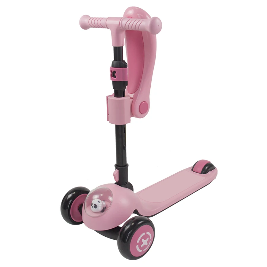 

3 wheel folding adjustable electric kids kick scooter scooters with led lights, Customized color