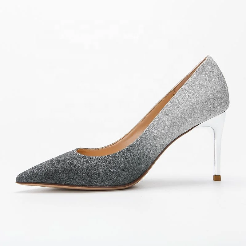 

Women Shoes High Heel Pumps Glitter Gradient Heels Luxury Shining Shoes Women Pumps Ladies Shoes Wholesale US Big Size Heels, Black, pink, blue
