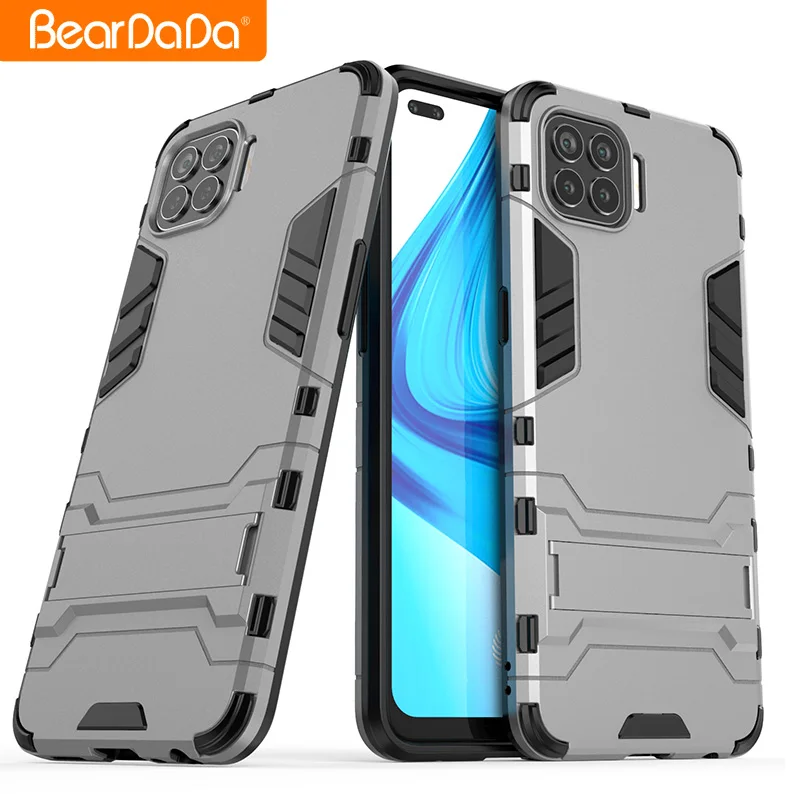 

Shockproof Phone Cases with Kickstand for Oppo F11 F17 pro armor Case Anti-Drop TPU+PC Heavy Duty Full Protect Cover