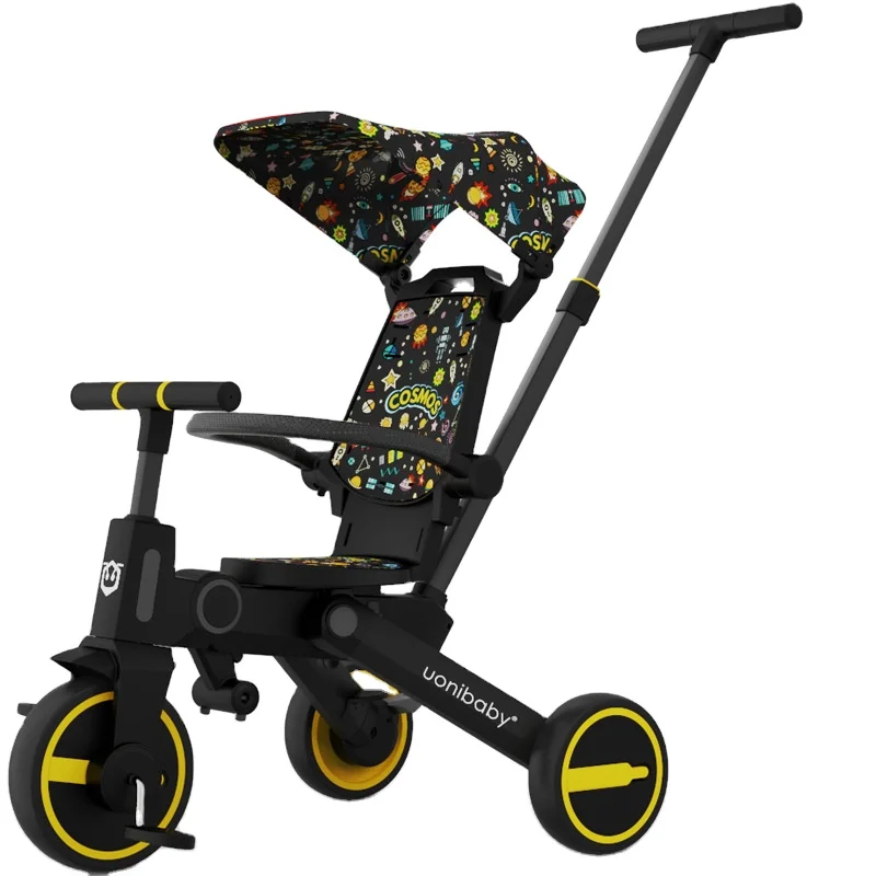 

uonibaby seven-in-one tricycle foldable multifunctional child trolley from stock