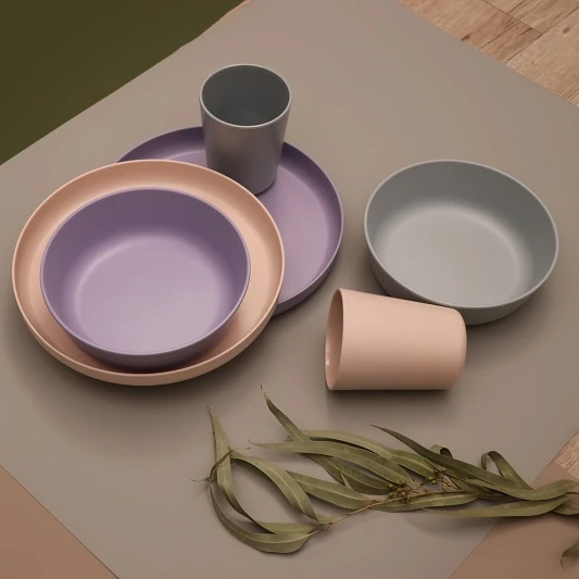 

china BPA free reusable custom print plates bowl set bamboo fiber dinner set melamine dinnerware sets, Any pantone colors